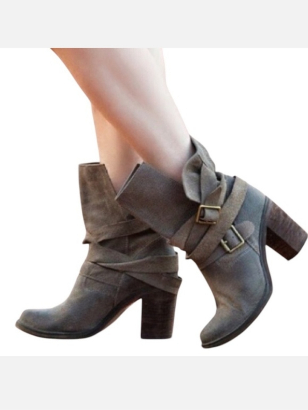 Jeffrey Campbell Ibiza Leather Wrap Strap Boots Size 10